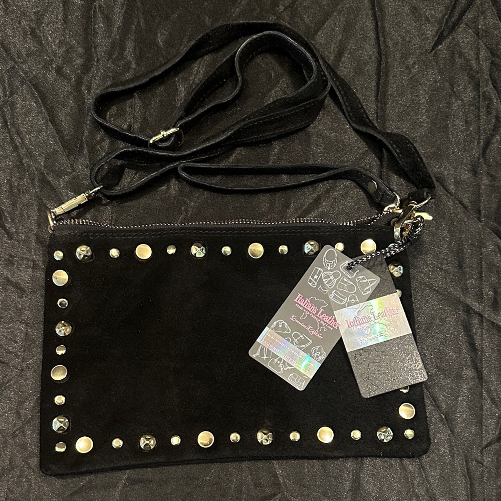 Betsey Johnson Black Studded Wristlet